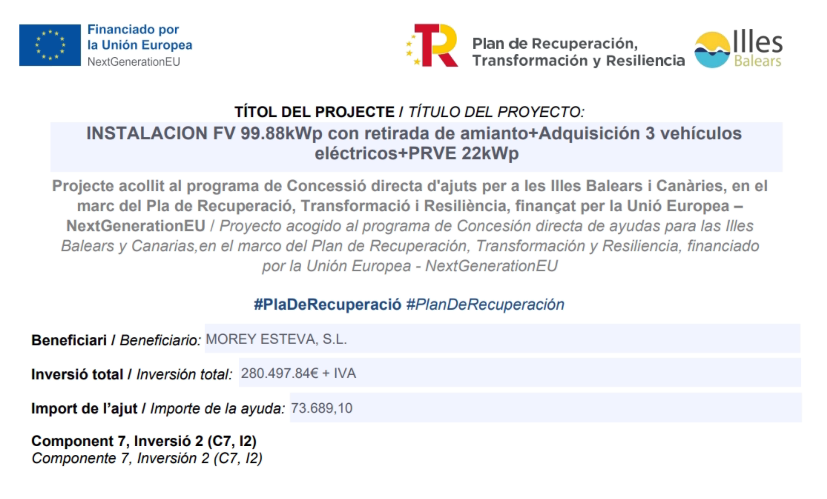 Proyecto NextGenerationEU Illes Balears